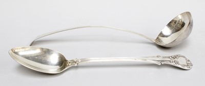 Lot 126 - A George III Silver Soup-Ladle and A William...