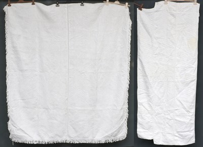 Lot 2147 - French White Work Corded Bed Cover of sinuous...