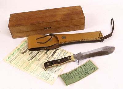 Lot 167 - A Puma White Hunter Knife, the 15cm single...