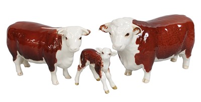 Lot 2198 - Beswick Hereford Cattle Comprising: Bull Ch....