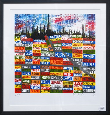 Lot 1092 - Stanley Donwood (b.1968) "LA" (2012) Signed...