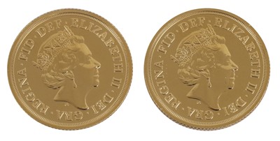 Lot 161 - 2x Elizabeth II, Sovereigns 2016, obv. Clark...