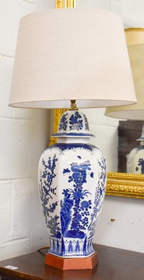 Lot 317 - Two Modern Chinese Porcelain Table Lamps,...