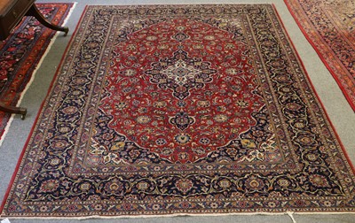 Lot 1127 - Kashan Carpet, the raspberry field of...