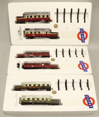 Lot 4309 - Liliput HO Gauge Three Two Car Railcar Sets