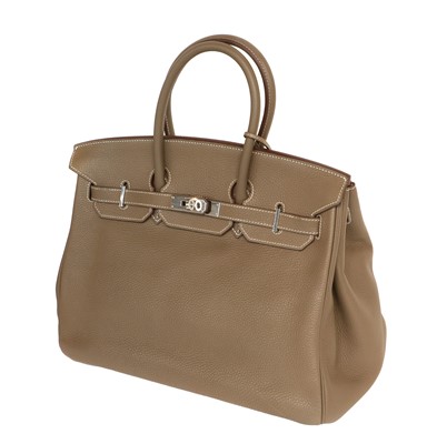 Lot 1100 - A Circa 2007 Hermés Taupe Leather Birkin Bag,...