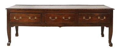 Lot 1087 - A George III Oak and Pine-Lined Low Dresser,...