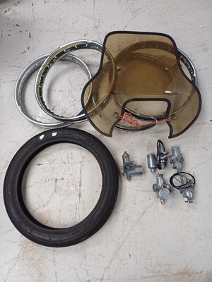 Lot 661 - BSA Parts inc. Wheels, Carbs, Flyscreen and Seat