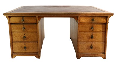 Lot 1147 - An Arts & Crafts oak Partners' Desk, circa...