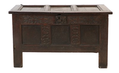 Lot 1115 - A Charles II Carved Oak Chest, late 17th...