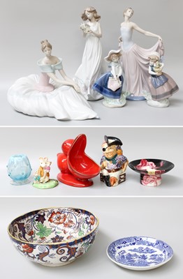 Lot 130 - Four Lladro Figures, together with a Nao...