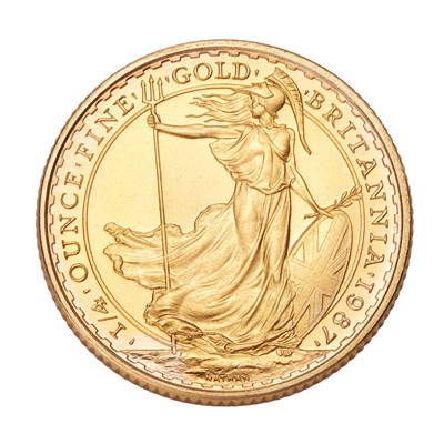 Lot 316 - Elizabeth II, 1/4oz Gold Britannia 1987,...