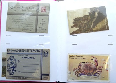 Lot 272 - Postcards in Six Albums and Loose, in two...