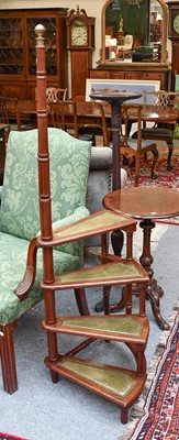 Lot 1285 - A Set of Reproduction Mahogany Library Steps