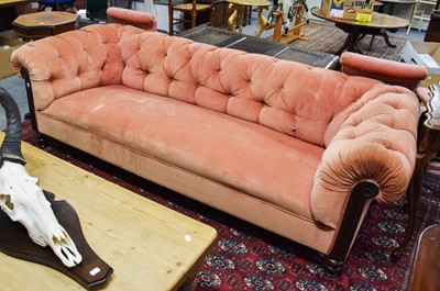 Lot 1209 - A Victorian Chesterfield Sofa, with buttoned...