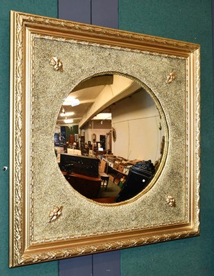 Lot 1255 - A Convex Mirror, within a square gilt frame,...