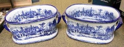 Lot 221 - A Pair of Reproduction Blue and White Pottery...