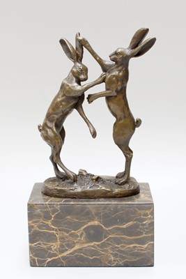 Lot 188 - A Contemporary Bronze Sculpture of Boxing...