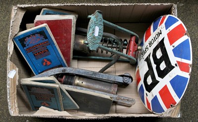 Lot 146 - An Enamel BP Sign, and other motoring-related...