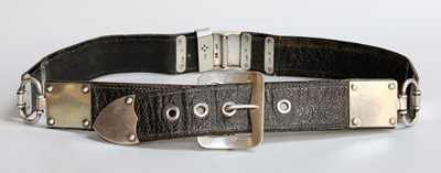 Lot 78 - A Victorian Silver-Mounted Leather Belt, The...