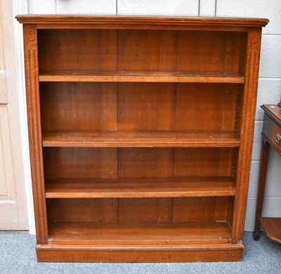 Lot 1333 - A Late Victorian Oak Open Bookcase, with...