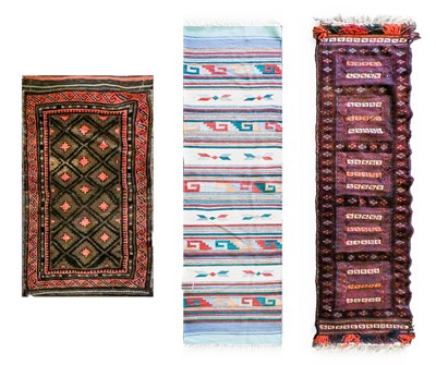 Lot 344 - ~ Narrow Baluch Mixed Technique (Flat Woven...