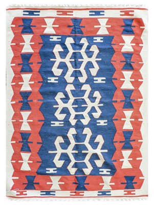 Lot 326 - ~ Anatolian Kilim (modern) The mid indigo...