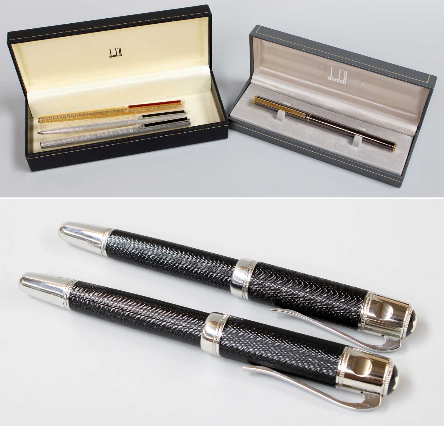 Lot 111 - Three Dunhill Fountain Pens, each with 14k...