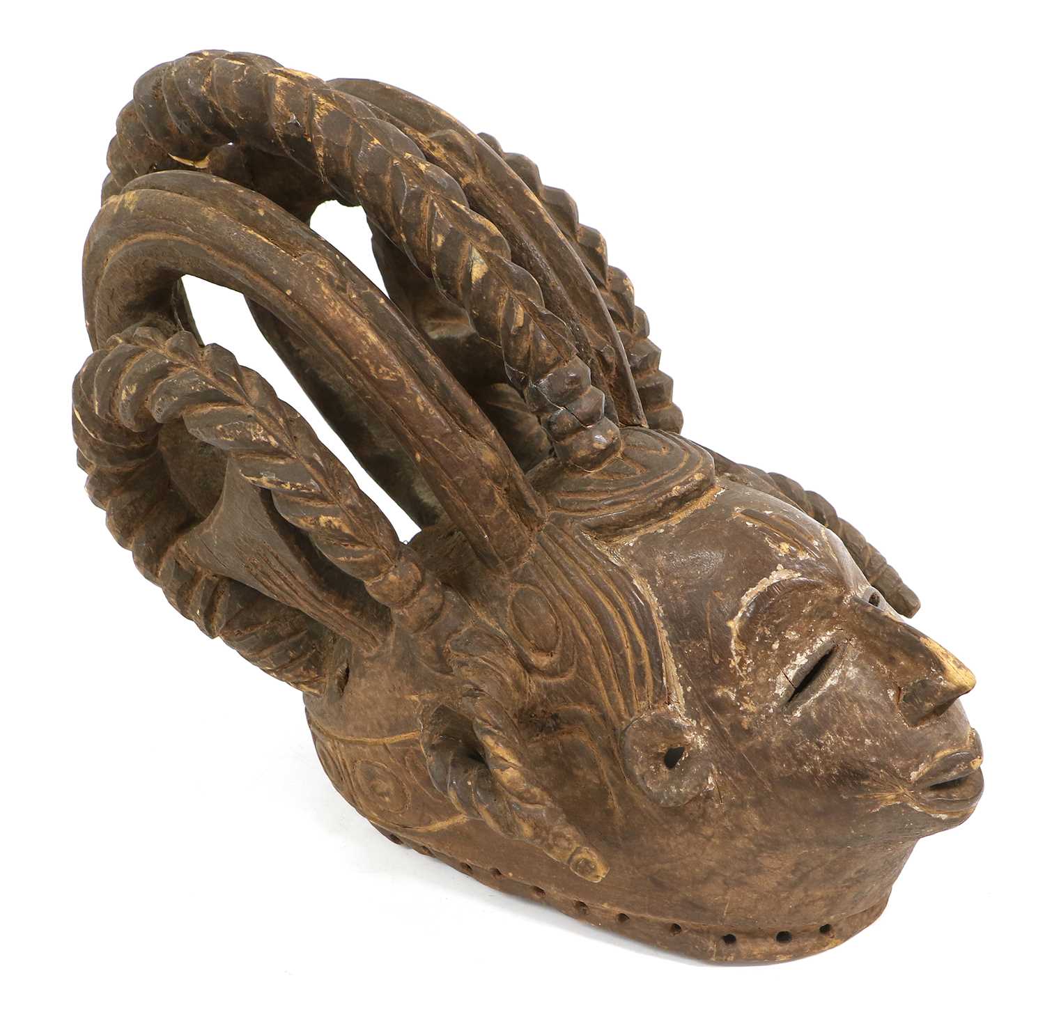 Lot 290 - An Igbo Carved Wood Maiden Mask, Nigeria, the...