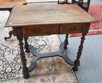 Lot 1328 - A George III Oak Side Table, the moulded...