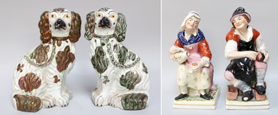 Lot 282 - A Pair of Staffordshire Pottery Figures, 19th...