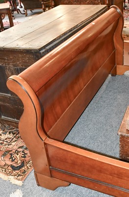 Lot 1203 - A French Cherrywood Sleigh Bed, 165cm by 220cm...