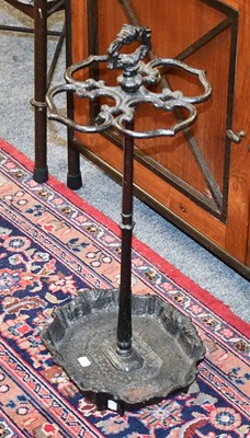 Lot 1178 - A Reproduction Cast Metal Stick Stand, 71cm high