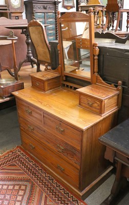 Lot 1416 - A Pitch Pine Dressing Chest, 102cm by 50cm by...