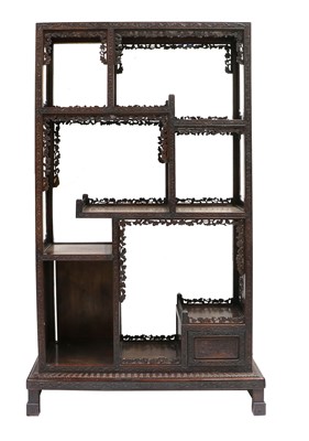 Lot 345 - A Chinese Export Carved Hardwood Display...