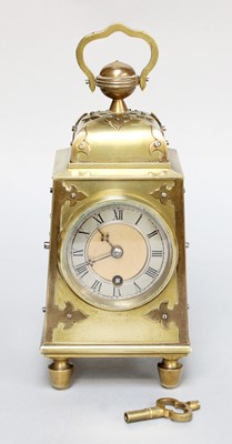 Lot 314a - An Arts and Crafts Brass Carriage Timepiece,...