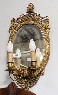 Lot 244 - A 20th Century Pierced Brass Twin-Light...