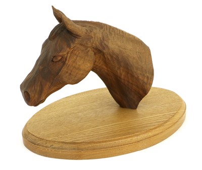 Lot 140 - Ian Norbury (1948-) "Red Rum", carved walnut...