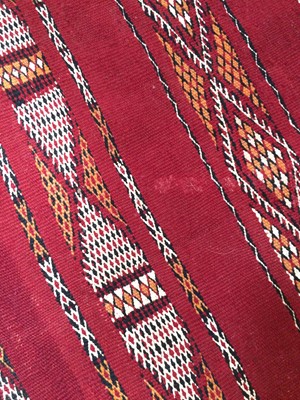 Lot 355 - ~ Good Berber Moroccan Flat Woven Rug, circa...