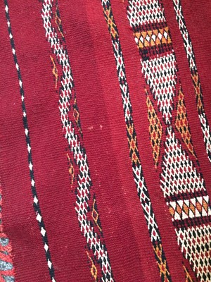 Lot 355 - ~ Good Berber Moroccan Flat Woven Rug, circa...