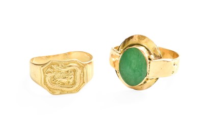 Lot 456 - A Chinese Ring, depicting a dragon motif,...