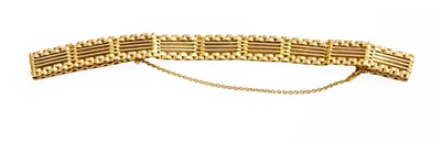 Lot 419 - A Gate Link Bracelet, stamped '15', length 17.4cm