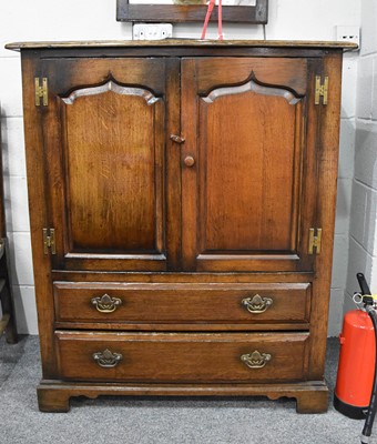 Lot 1354 - A Titchmarsh & Goodwin Oak Tallboy, with two...