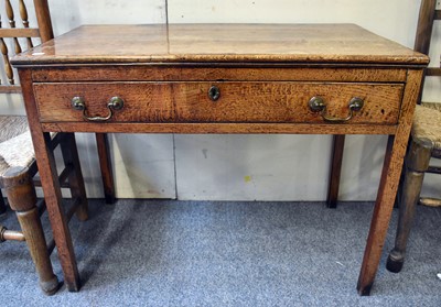 Lot 1496 - A George III Provincial Oak Side Table, fitted...