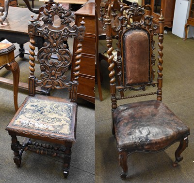 Lot 1417 - A Victorian Carved Mahogany Hall Chair, with a...