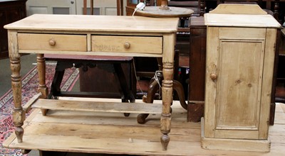 Lot 1406 - A Victorian Pine Two Drawer Side Table, 19th...