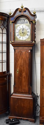 Lot 1291 - A Mahogany Eight Day Longcase Clock, 13" arch...