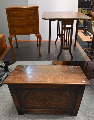 Lot 1219 - An Early 20th Century Carved Oak Blanket Chest,...