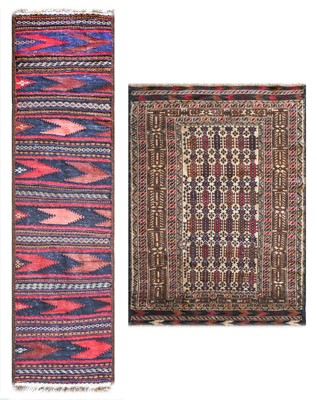 Lot 337 - ~ Narrow Baluch Kilim Runner West Afghanistan,...