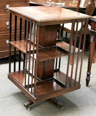 Lot 1418 - A Crossbanded Mahogany Revolving Bookcase,...